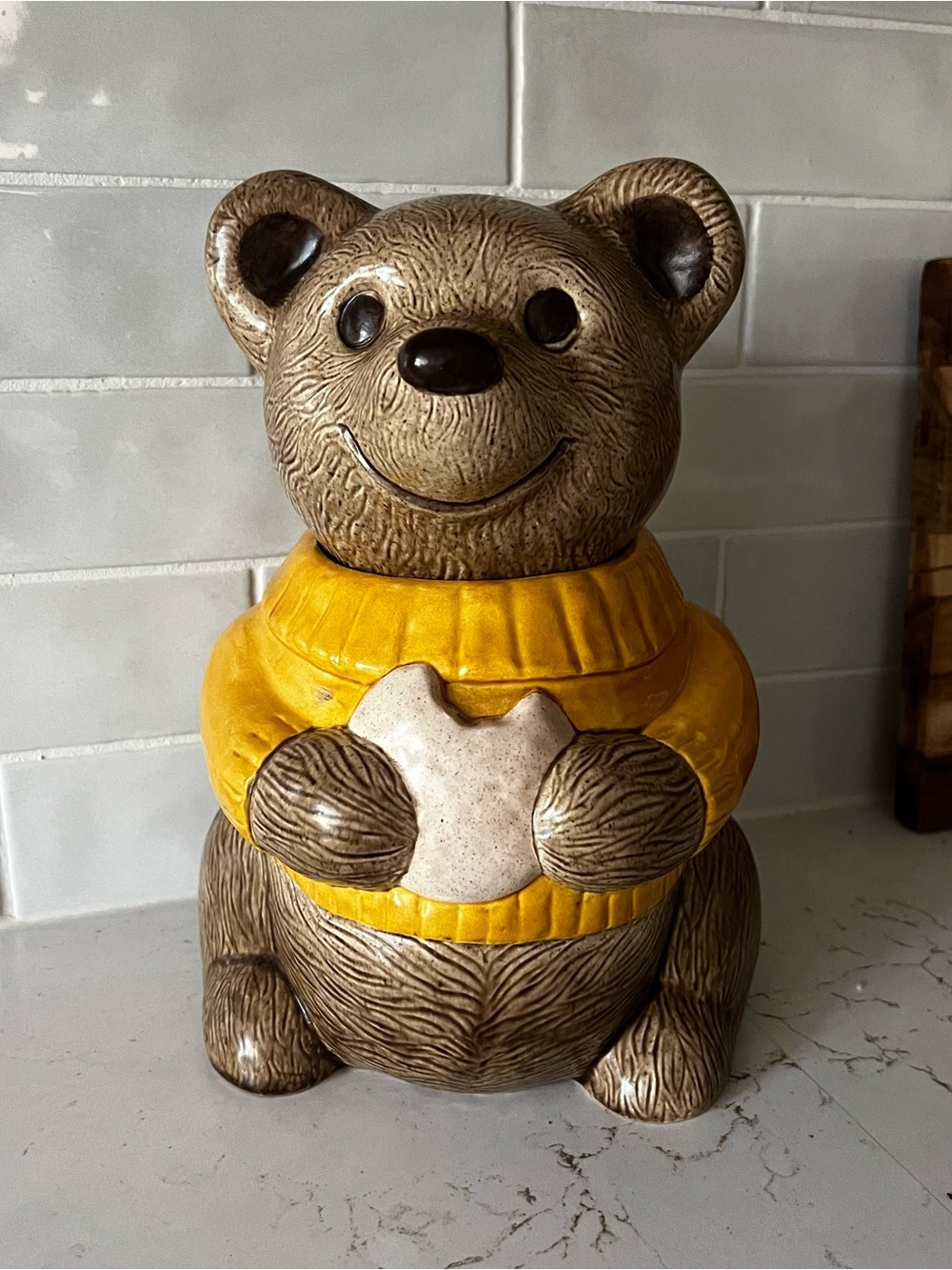 Vintage Ceramic Teddy Bear Cookie Jar